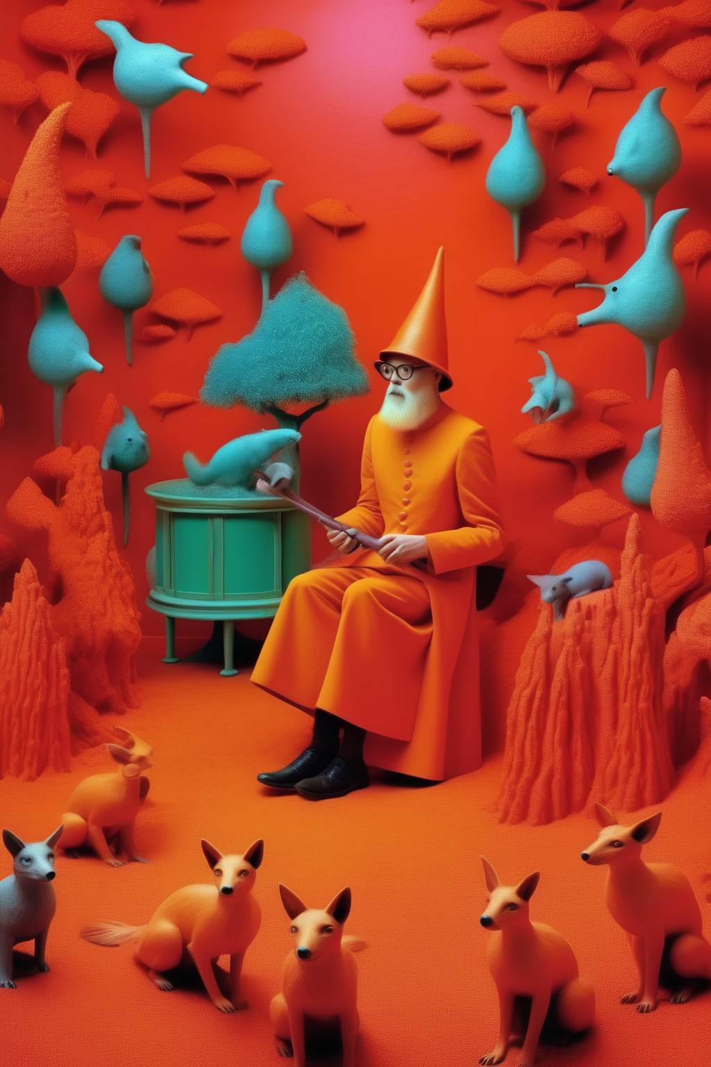 00211-2438144160-_lora_Sandy Skoglund Style_1_Sandy Skoglund Style - An editorial shot of a wizard in the style of Sandy Skoglund featuring whims.png